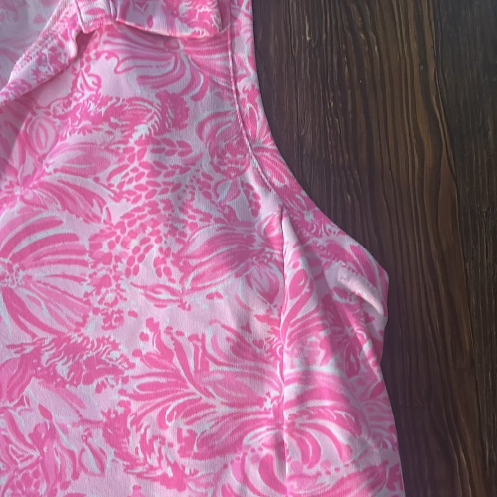 Lilly Pulitzer Pink Sleeveless V-Neck Printed Tank - Picture 10 of 14